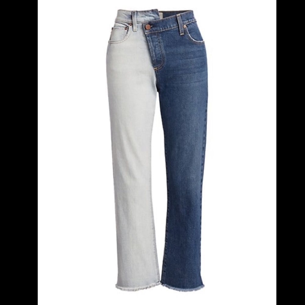 Alice + olivia two tone boyfriend jeans